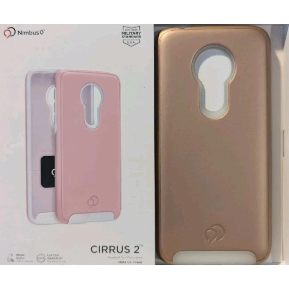 W3. Nimbus9 CIRRUS‎ 2 Case for Moto G7 Power - In Rose Gold, Mount Ready, Qi